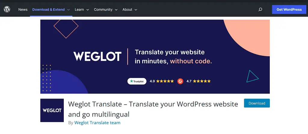 Install Weglot Plugin