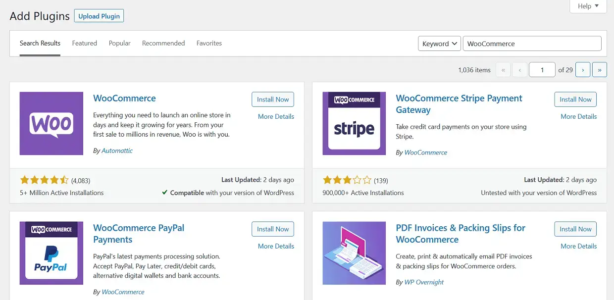 Installeer de WooCommerce plugin